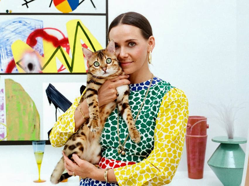 Cult Jewelry Designer Caitlin Mociun & Her Bengal Cat, Cleo
