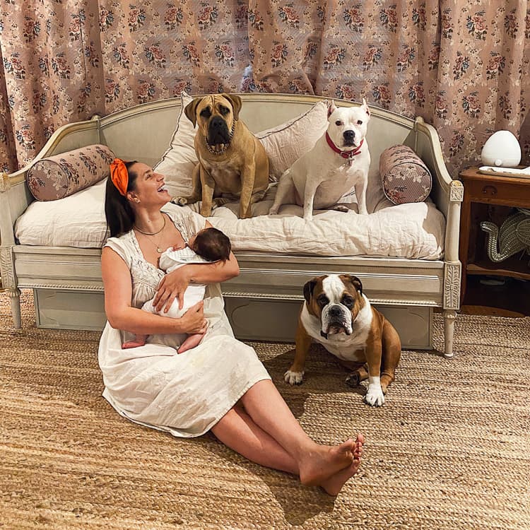 How Pia Baroncini Prepared Her Dogs for Her New Baby