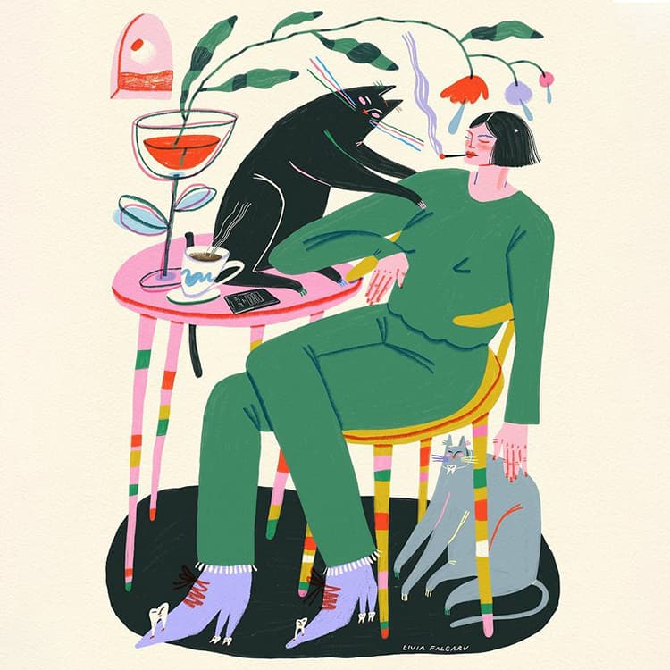 Artist Livia Fălcaru on Felines, Feelings, and Dream Fashion Collabs